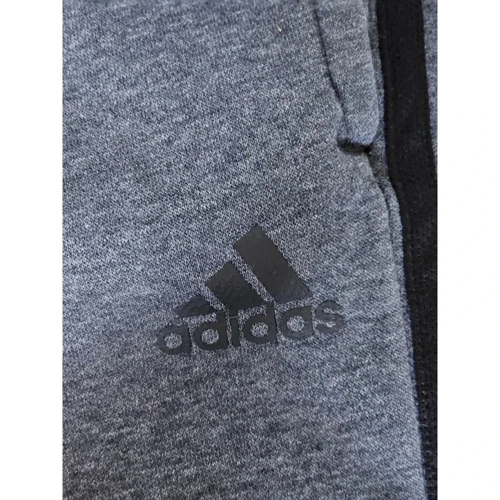 Adidas Mens Essentials 3-Stripes Fleece Joggers Grey‎ Black Sweatpants Medium